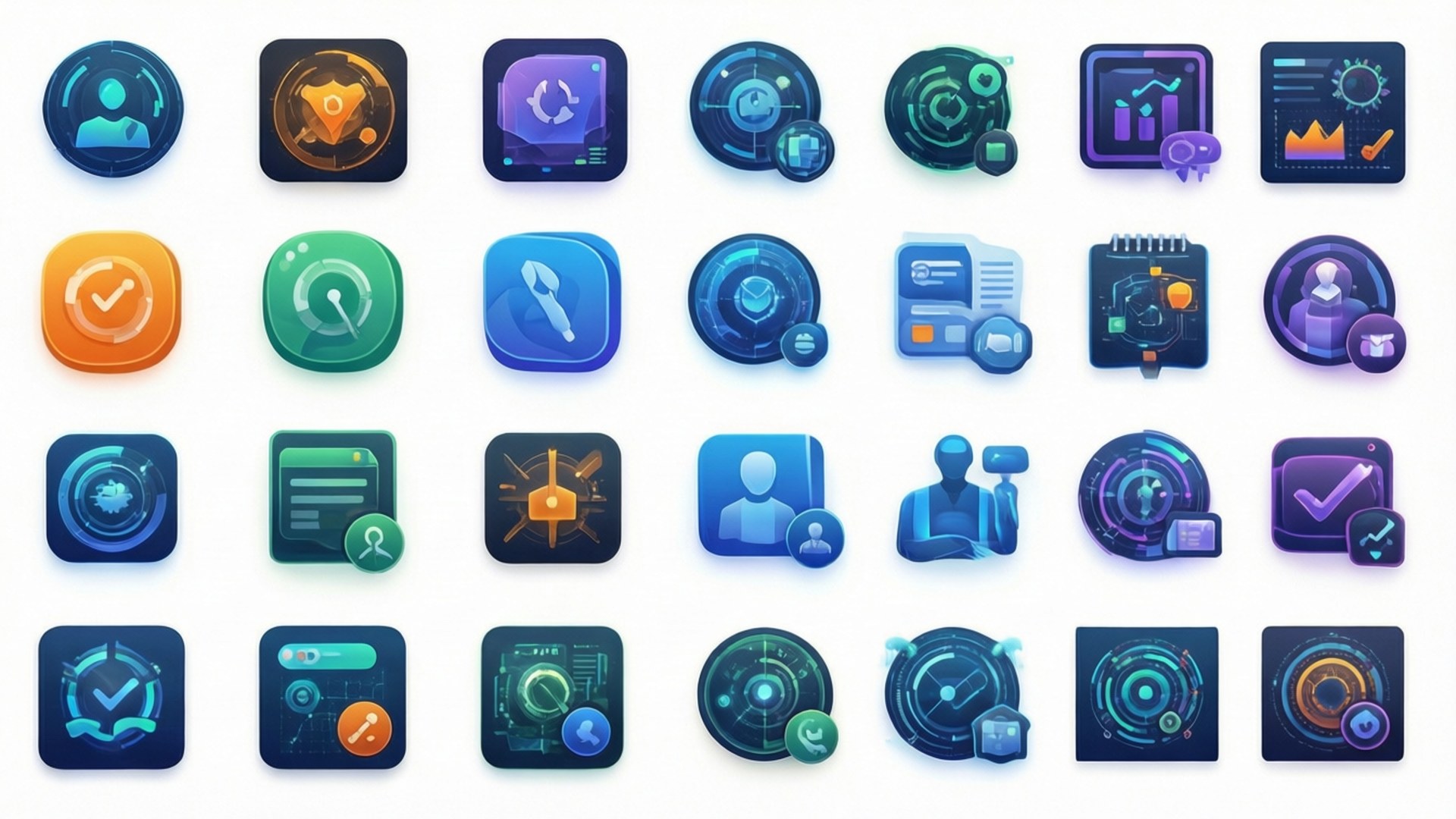 Grid of PNG Icons by Wallpapers.art Studio
