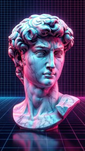 Grid with Greek Statue