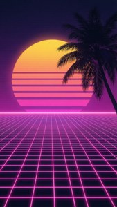 Grid with Retro Sunset
