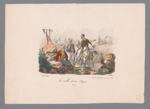 Griekse soldaten in een landschap