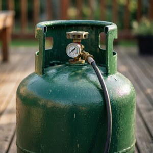 Grill Propane Tank Closeup