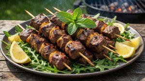Grilled Lamb Liver Skewers