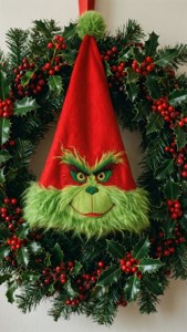 Grinch Hat on Wreath