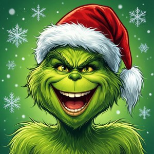 Grinch Laughing Santa Hat