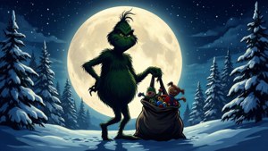 Grinch Silhouette Moon