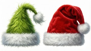 Grinch vs Santa Hat Comparison