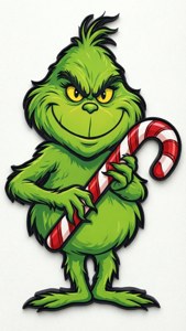 Grinch with Candy Cane