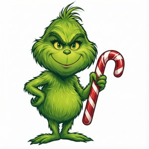 Grinch with Candy Cane