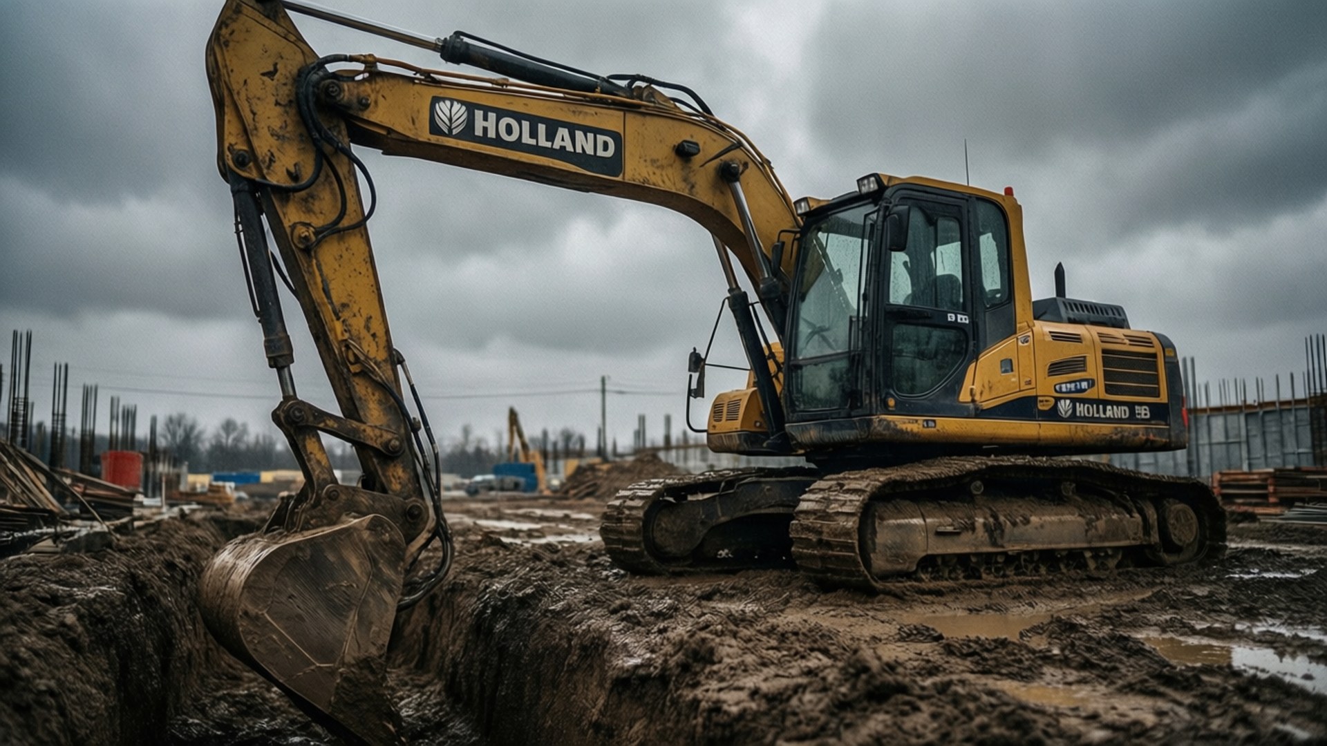 Gritty Backhoe by Wallpapers.art Studio