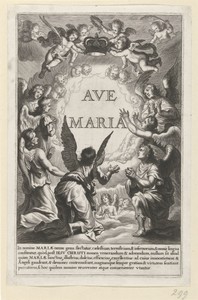 Groep engelen staat klaar voor de kroning van Maria