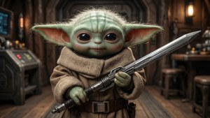 Grogu with Darksaber