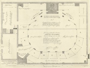 Grondplan voor de verbouwing van de Schouwburg te Amsterdam, 1658