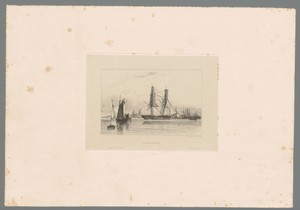 Groot zeilschip met twee masten en twee kleinere zeilboten op kalm water bij Greenwich
