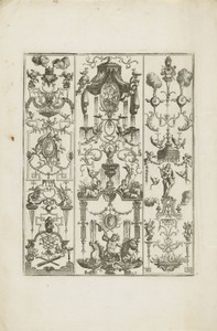 Grotesken met figuur op rug hippocampus