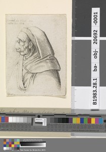 Grotesque Profile of a Man Wearing a Hood