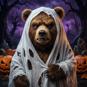 Grumpy Halloween Ghost