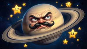 Grumpy Saturn Planet