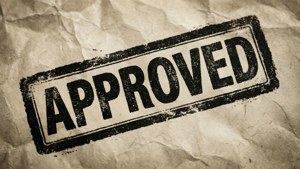Grunge Black Approved Stamp
