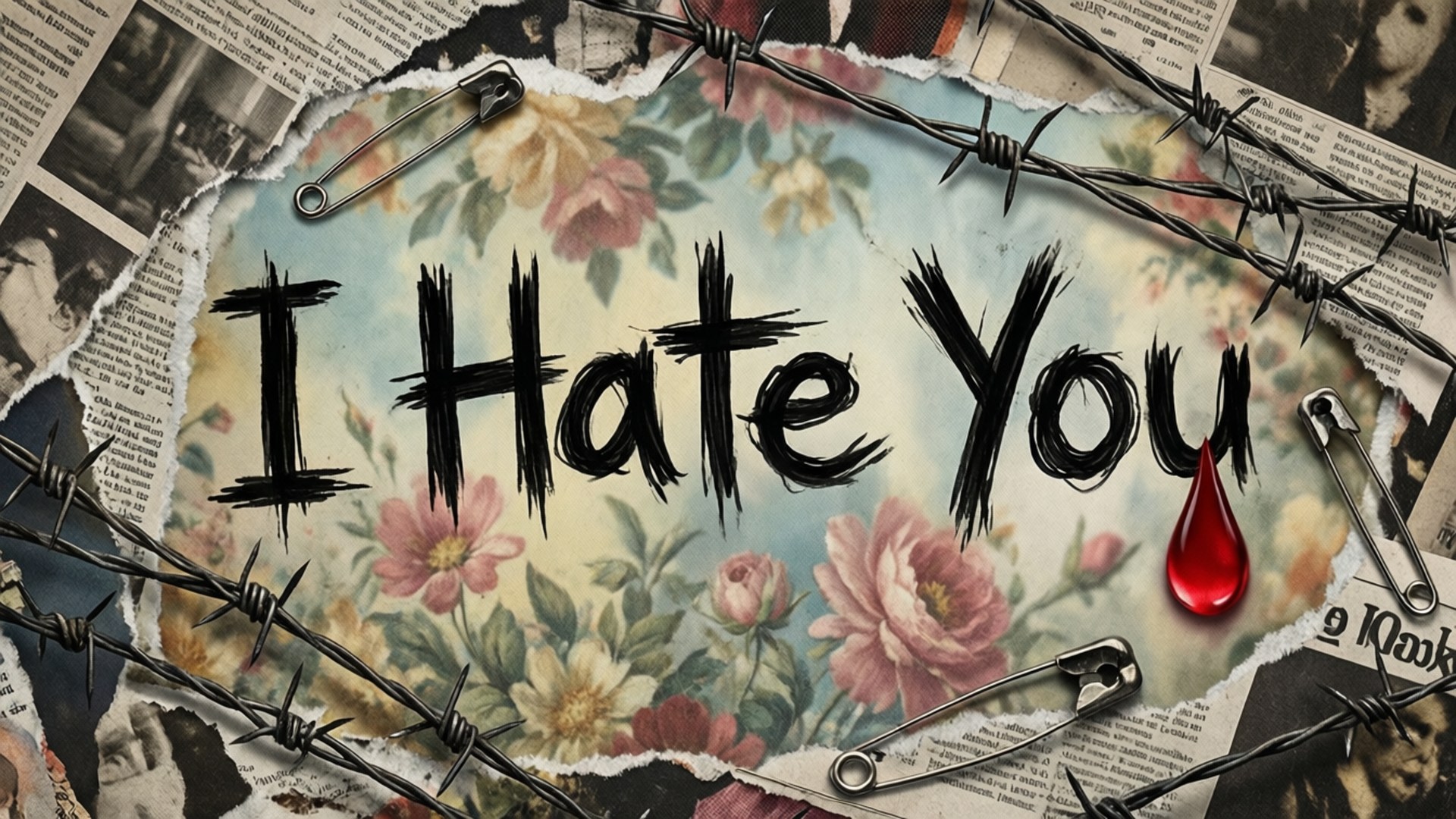 Grunge Collage Hate by Wallpapers.art Studio