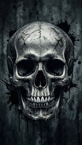 Grunge Cracked Skull