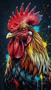 Grunge Graffiti Rooster