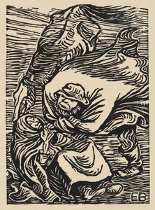 Gruppe im Sturm (Couple in a Storm) from Deutsche Graphiker der Gegenwart (German Printmakers of Our Time)