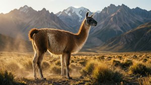 Guanaco at Golden Hour