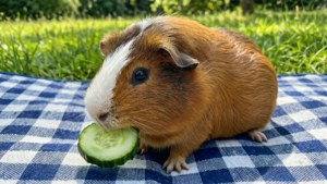 Guinea Pig Eating Cucumber