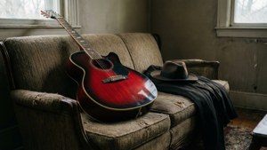 Guitar and Hat Still Life