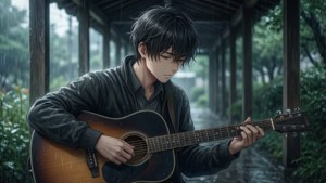 Guitar in the Rain