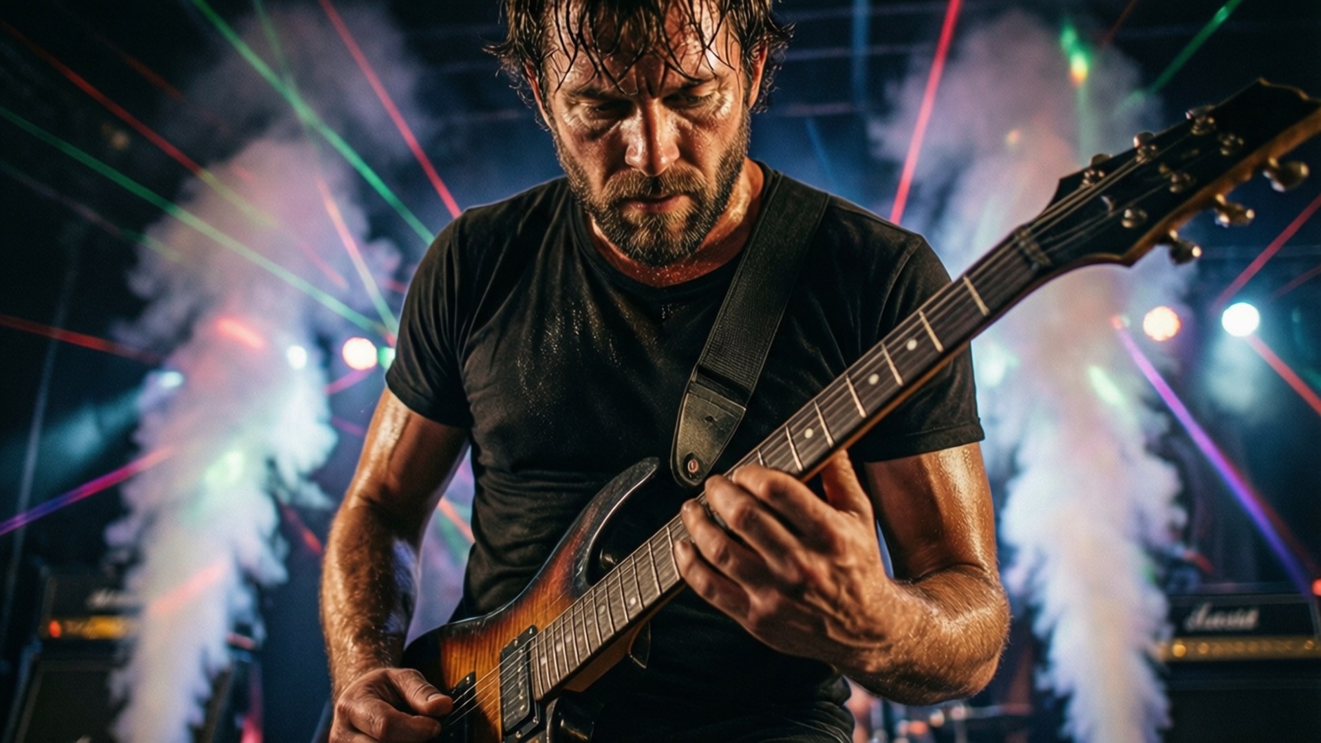 Guitarist in the Haze by Wallpapers.art Studio