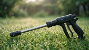 Gun on Dewy Grass