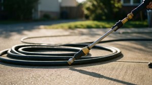 Gun with Coiled Hose