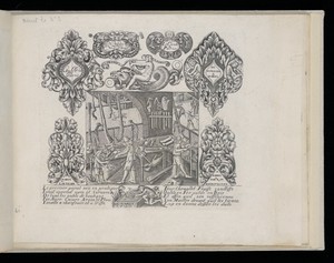 Gunmakers Workshop Surrounded by Ornament and Names of Parisian Gunmakers