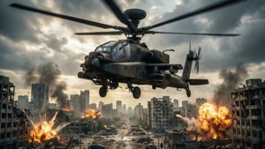 Gunship Over City