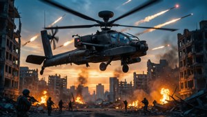 Gunship Over Ruins