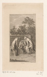 Gustav slapend bij de rozenstruik