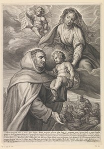 H. Albertus van Trapani met het Christuskind en Maria