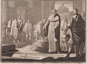 H. Bernardus aanschouwt een geopend graf
