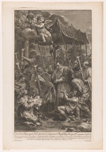 H. Carolus Borromeus draagt een crucifix langs slachtoffers van de pest