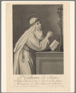 H. Catharina van Siena bij crucifix