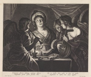 H. Cecilia met drie musicerende engelen