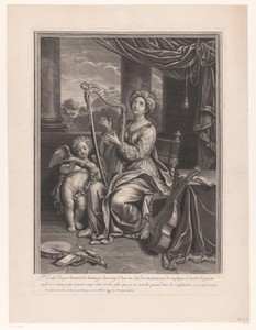 H. Cecilia met harp en engel