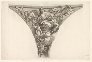 H. Johannes omgeven door adelaar en engelen