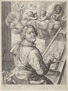 H. Lucas schildert het portret van Maria