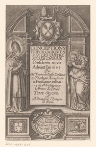 H. Martial van Limoges en H. Valeria van Limoges met het wapenschild van aartsbisschop Henri de God