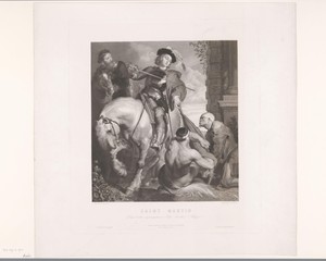 H. Martinus te paard, zijn mantel in tweeën snijdend
