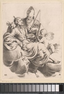 H. Matteüs met Ambrosius en engel in de wolken