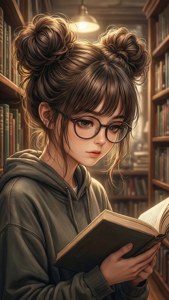 Hair Buns Bookworm