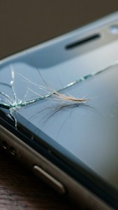 Hair on Cracked Screen